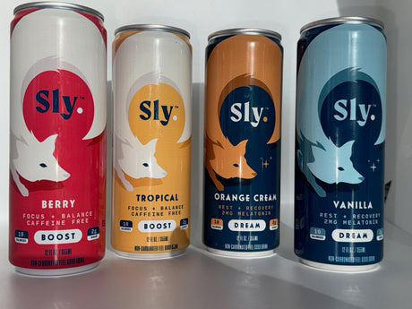 Sly™ BOOST (CAFFEINE FREE) & DREAM Variety 12 Pack - 12oz  "Fun & Functional" Drinks
